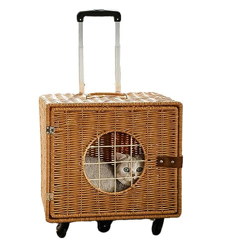 Katze und Hund Tragbare Outdoor Haustier Trolley Fall, Bambus Woven Koffer, Anti Stress Katze Rucksack Quadratische Trolley Box-Rattan Weben Katze und Hund Tragbare Outdoor Haustier Trolley Fall, Bambus Woven Koffer, Anti Stress Katze Rucksack Quadratische Trolley Box-Rattan Weben von joyxiwa