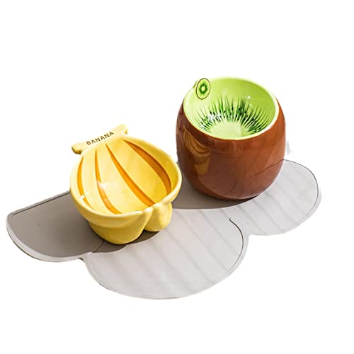 Katzennapf Obstnapf Keramik Katzenfutternapf zum Schutz der Halswirbels Schrägmund Hoher Schüssel Katze Futter Wassernapf Hund Katze Reisnapf Kiwi Napf + Bananenschale + Wolke Tischset Katzennapf Obstnapf Keramik Katzenfutternapf zum Schutz der Halswirbels Schrägmund Hoher Schüssel Katze Futter Wassernapf Hund Katze Reisnapf Kiwi Napf + Bananenschale + Wolke Tischset von joyxiwa