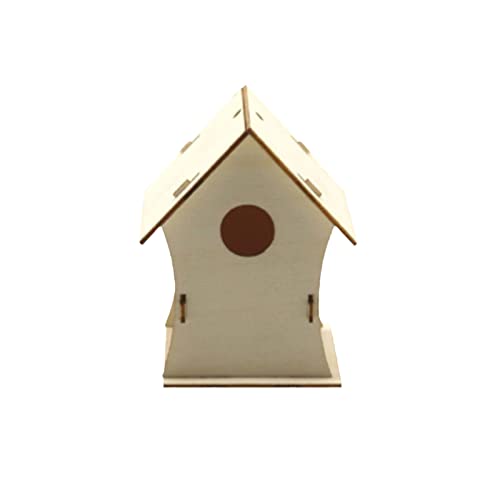 Vogelhaus-Spielzeug-Set für Kinder, Graffiti, Vogelnest, Vogelkäfig, Vogelhaus, Holzzuchtkasten für Vögel, Papageien, Paarungsbox, 2 Stück B-Abschnitt von joyxiwa