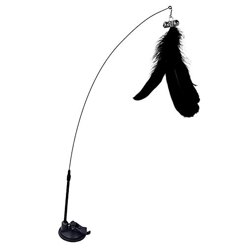 joyxiwa Katze Teaser Stick - Feder mit Glocke - Saugnapf Spielzeug Katzendraht Lazy Cat Selbstunterhaltung Spielzeug Teaser Stick Entwickelt für Indoor Kätzchen lindern Angst und Langeweile joyxiwa Katze Teaser Stick - Feder mit Glocke - Saugnapf Spielzeug Katzendraht Lazy Cat Selbstunterhaltung Spielzeug Teaser Stick Entwickelt für Indoor Kätzchen lindern Angst und Langeweile von joyxiwa