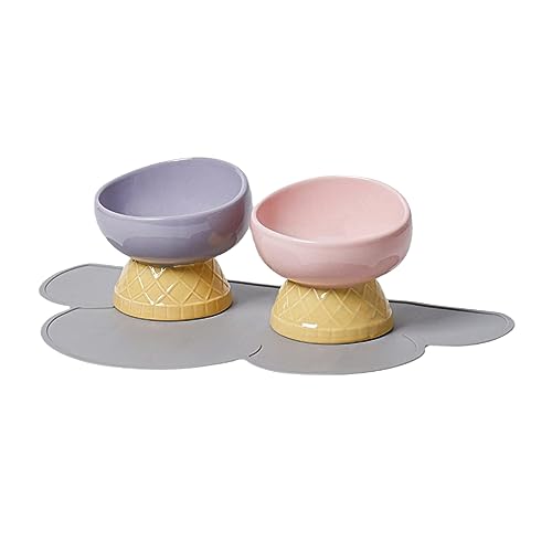 joyxiwa Keramik Katze Schüssel für Gebärmutterhalskrebs Schutz, Trinkwasser, Haustier Produkte, Nette Diagonale Mund Anti Umkippen Hundefutter Becken-Lila Diagonale Öffnung+Rosa Diagonale Öffnung+pad joyxiwa Keramik Katze Schüssel für Gebärmutterhalskrebs Schutz, Trinkwasser, Haustier Produkte, Nette Diagonale Mund Anti Umkippen Hundefutter Becken-Lila Diagonale Öffnung+Rosa Diagonale Öffnung+pad von joyxiwa