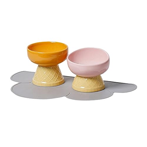 joyxiwa Keramik Katze Schüssel für Gebärmutterhalskrebs Schutz, Trinkwasser, Haustier Produkte, Niedliche Diagonale Mund Anti Umkippen Hund Futter Becken Rosa Schrägen Mund+Orange Flach Mund+Pad joyxiwa Keramik Katze Schüssel für Gebärmutterhalskrebs Schutz, Trinkwasser, Haustier Produkte, Niedliche Diagonale Mund Anti Umkippen Hund Futter Becken Rosa Schrägen Mund+Orange Flach Mund+Pad von joyxiwa