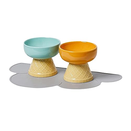 joyxiwa Keramik Katze Schüssel für Gebärmutterhalskrebs Schutz, Trinkwasser, Haustier Produkte, Niedliche Diagonale Mund Anti Umkippen Hundefutter Becken-Grün Flacher Mund+Orange Flacher Mund+Pad joyxiwa Keramik Katze Schüssel für Gebärmutterhalskrebs Schutz, Trinkwasser, Haustier Produkte, Niedliche Diagonale Mund Anti Umkippen Hundefutter Becken-Grün Flacher Mund+Orange Flacher Mund+Pad von joyxiwa