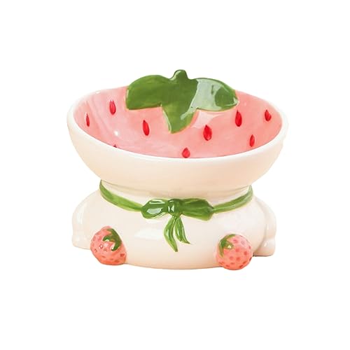 joyxiwa Keramik Katzenfutter Schüssel, Nackenschutz, Schräg Mundschutz, Nackenschutz, Trinkwasser, Hundenapf, high Foot pet Products-Strawberry Princess joyxiwa Keramik Katzenfutter Schüssel, Nackenschutz, Schräg Mundschutz, Nackenschutz, Trinkwasser, Hundenapf, high Foot pet Products-Strawberry Princess von joyxiwa