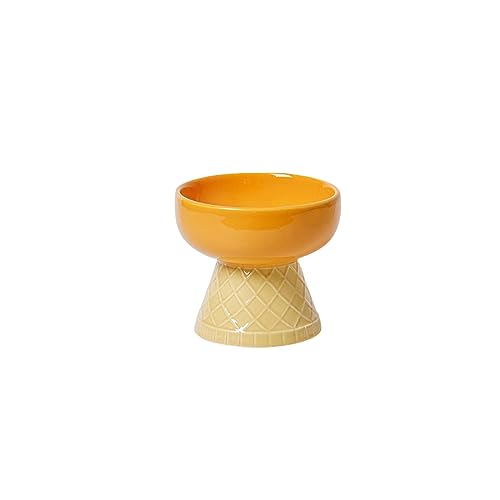 joyxiwa Keramik-Katzennapf für zervikalen Schutz, Trinkwasser, Haustierprodukte, niedlicher diagonaler Mund, Anti-Umkippen, Hundefutter-Becken, orange, flacher Mund von joyxiwa