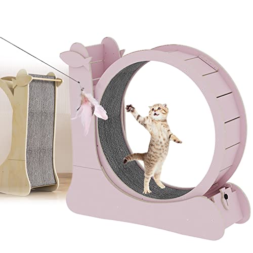 Katzen Laufband Und Kratzbaum - 2 in 1 Holz Katzen Laufband Mit Katzenspielzeug Und Katzenlaufmatte,Sicherheitsfang/Geräuschloser Betrieb, 35,8 Zoll,Pink von json2xml