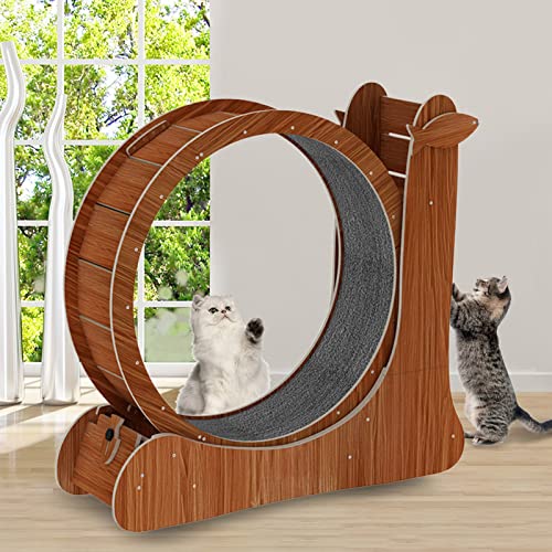 json2xml Katzen-Laufband für drinnen, 2 in 1 Katzen-Kratzbaum & Haustier-Aktivitätsrad-Spielzeug, Holz-Großkatzen-Laufband - Sicherheitssperre - Austauschbare Laufstreckenmatte, 35,8 Zoll,Brown json2xml Katzen-Laufband für drinnen, 2 in 1 Katzen-Kratzbaum & Haustier-Aktivitätsrad-Spielzeug, Holz-Großkatzen-Laufband - Sicherheitssperre - Austauschbare Laufstreckenmatte, 35,8 Zoll,Brown von json2xml