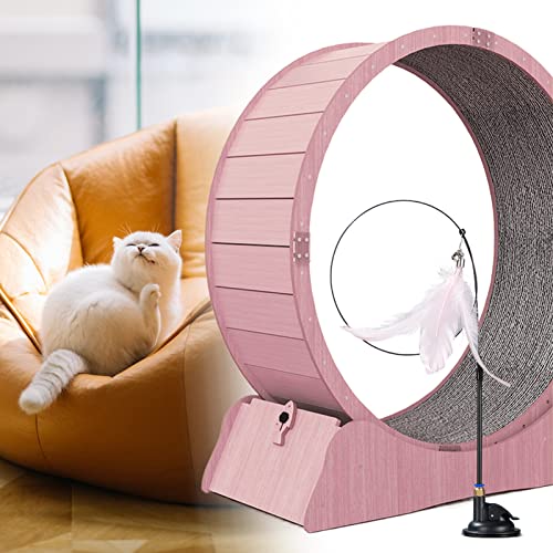 Katzen Laufrad, Katzen Laufband Mit Katzen Spielzeug, Indoor Katzen Laufband - Sicheres Festes Schloss & Geräuscharmes Rad, Fitness Abnehmgerät Für Alle Katzen,maximale Belastung: 70 Kg,Pink-XL von json2xml