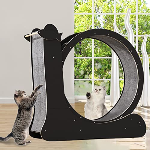 json2xml Katzen-Laufband für drinnen, 2 in 1 Katzen-Kratzbaum & Haustier-Aktivitätsrad-Spielzeug, Holz-Großkatzen-Laufband - Sicherheitssperre - Austauschbare Laufstreckenmatte, 35,8 Zoll,Black json2xml Katzen-Laufband für drinnen, 2 in 1 Katzen-Kratzbaum & Haustier-Aktivitätsrad-Spielzeug, Holz-Großkatzen-Laufband - Sicherheitssperre - Austauschbare Laufstreckenmatte, 35,8 Zoll,Black von json2xml
