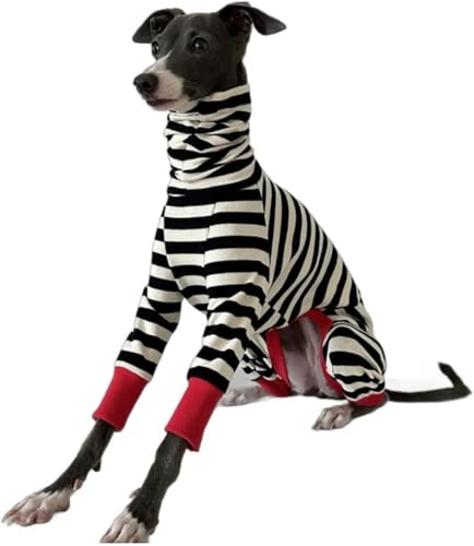 Pyjama-Hunde-Overall, Frühlings-Herbst-Kleidung, Baumwoll-Streifen-Hundeshirt, langärmeliges Hunde-Outfit für kleine, mittelgroße und große Hunde,4,A Pyjama-Hunde-Overall, Frühlings-Herbst-Kleidung, Baumwoll-Streifen-Hundeshirt, langärmeliges Hunde-Outfit für kleine, mittelgroße und große Hunde,4,A von junozya
