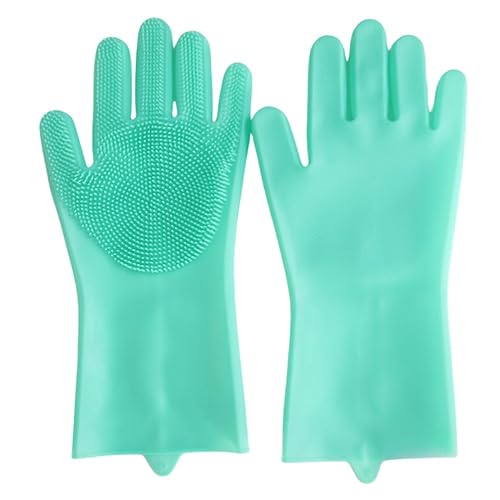 junweideyi Hundebadhandschuhe, Hundezahnbürste, 5 Stück, Hunde-Fingerzahnbürste für kleine Rassen und mittelgroße und große Hunde, Silikon-Waschhandschuhe mit hochdichten Zähnen (grün, 160 g) von junweideyi