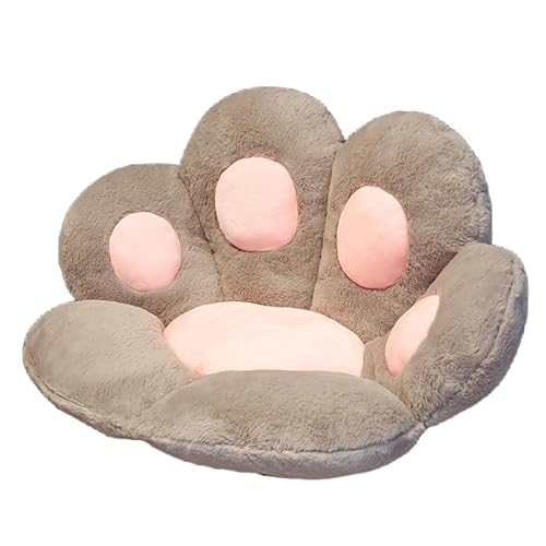 junweideyi Katzenpfotenkissen, Kawaii-Stuhlkissen, bequem, faul, Sofa, Büro, Bodenkissen für Gaming-Stühle, Raumdekoration, Haustiernest (grau, 79,8 x 69,8 cm) von junweideyi