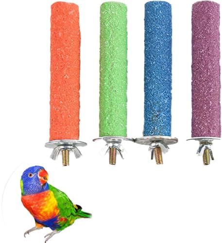 [Jushion] 4Stk Sitzstangen für Papageien & Vögel – Vogelkäfig-Zubehör – 15CM mit Sicherheitshaken | Für Vogelkäfige von jushion
