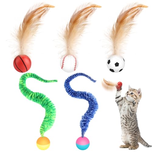 5 Stück Interaktives Federballspielzeug für Katzen, Katzenball mit Feather, Hohe Elastizität Interaktiver Spielball für Katzen, Gummi Interaktives Katzenspielzeug für Katzen Sport, Verfolgung 5 Stück Interaktives Federballspielzeug für Katzen, Katzenball mit Feather, Hohe Elastizität Interaktiver Spielball für Katzen, Gummi Interaktives Katzenspielzeug für Katzen Sport, Verfolgung von jwogngls