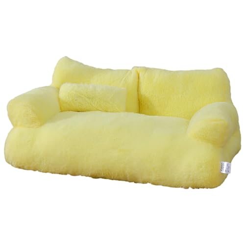 jyibinee 1 Set Haustiersofa, weiches, bequemes Haustierbett, waschbares Hundenest Katzen-Schlafkissen, Haustier für Zuhause, Zitronengelb jyibinee 1 Set Haustiersofa, weiches, bequemes Haustierbett, waschbares Hundenest Katzen-Schlafkissen, Haustier für Zuhause, Zitronengelb von jyibinee