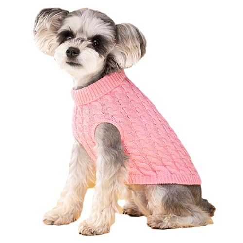 jyibinee Ärmelloser Haustierpullover, Haustierpullover, Revers-Design, bequem, warm, Winterweste für Hunde und Katzen, modische Haustierkleidung, Rosa, Größe M von jyibinee