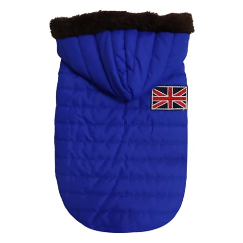 jyibinee Haustierbekleidung, ärmellos, verdicktes Sweatshirt mit britischer Flagge, kompatibel mit Outdoor, Blau, Größe XS von jyibinee
