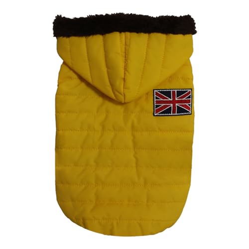 jyibinee Pet Apparel Welpen-Sweatshirt, ärmellos, verdickt, britische Flagge, kompatibel mit Outdoor, Gelb, Größe S von jyibinee