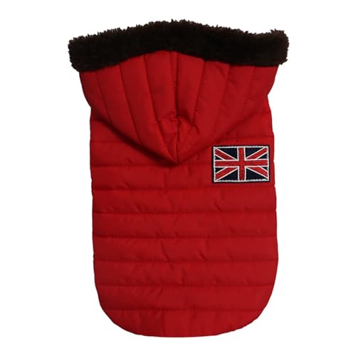 jyibinee Pet Apparel Welpen-Sweatshirt, ärmellos, verdickt, britische Flagge, kompatibel mit Outdoor, Rot, Größe XS von jyibinee