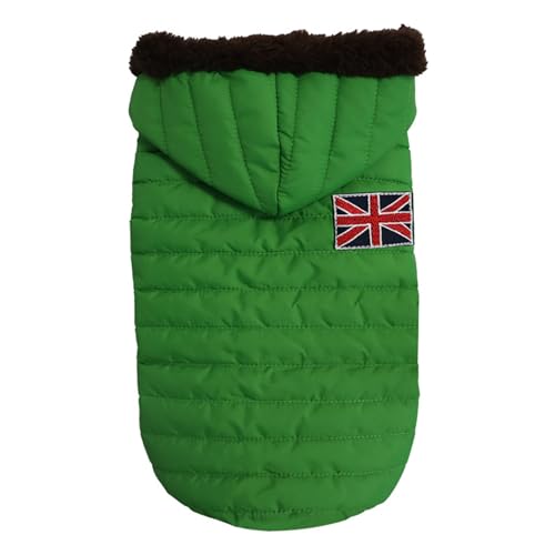jyibinee Pet Apparel Welpen-Sweatshirt, ärmellos, verdickt, britische Flagge, kompatibel mit Outdoor-Grün, Größe 2XL von jyibinee
