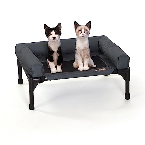 k&h pet products Original Bolster Pet Cot Elevated Pet Bed with Removable Bolsters Charcoal/Black Mesh Small 17 X 22 X 7 Inches von k&h pet products
