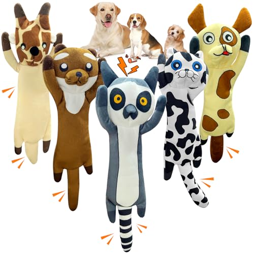 Großes Plüsch-Hundespielzeug: 5 Stück, keine Füllung, Hundespielzeug für kleine, mittelgroße und große Rassen, niedliches weiches Kauspielzeug für Welpen Großes Plüsch-Hundespielzeug: 5 Stück, keine Füllung, Hundespielzeug für kleine, mittelgroße und große Rassen, niedliches weiches Kauspielzeug für Welpen von kachewlulu