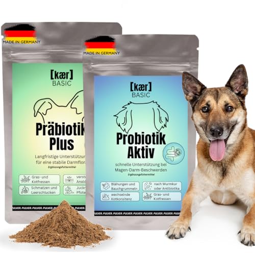 kaer basic Probiotik & Präbiotik Kombi-Sparset für Hunde – rundum Starke Darmbalance bei Kotfressen, Juckreiz, Sodbrennen, sensibler Verdauung & zur Darmsanierung – 2×200g Pulver kaer basic Probiotik & Präbiotik Kombi-Sparset für Hunde – rundum Starke Darmbalance bei Kotfressen, Juckreiz, Sodbrennen, sensibler Verdauung & zur Darmsanierung – 2×200g Pulver von kaer basic