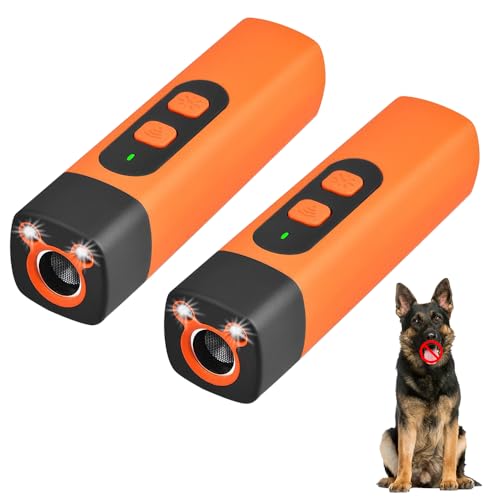Antibell Ultraschall Gerät, 2025 Neuestes Handgerät Anti Bell Gerät Hunde, Ultraschall Handheld Hunde Training Antibell für Hunde Drinnen Draußen für Hundetraining und Gehen (Orange,2Pcs) von kailisi
