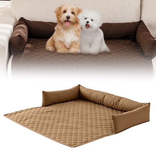 kailisi Hundebett für Hunde, 2025 Neu Große Kühlmatte Hund aus Selbstkühlend Eisseide, rutschfest Waschbar Hundekühlmatte Kühl Betten Kaltgelpad, Haustier Matte für Katen und Hunde (Braun, XXL) von kailisi