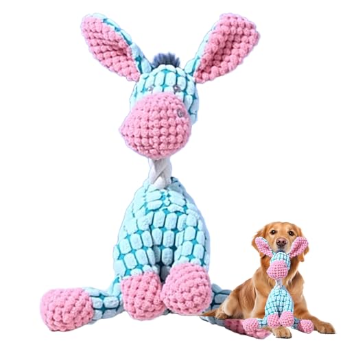 kailisi Indestructible Dog Toy, 2025 Neu Hundespielzeug Quietschen Plüsch, Verschleißfestes und Bissfestes Hundespielzeug für Welpen Kleine Mittlere Große Hunde (Blau Esel) von kailisi