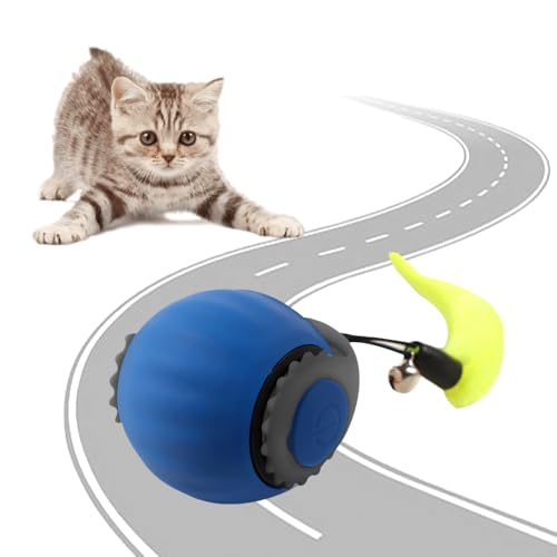 kailisi Interaktives Katzenspielzeug Ball, 2025 Neu Smart Automatisch Rollender Haustierball, Katzenballspielzeuge Interaktive Automatisch Drehbare 360° Kugel Katzen Spielzeug (Blau,1Pcs) von kailisi