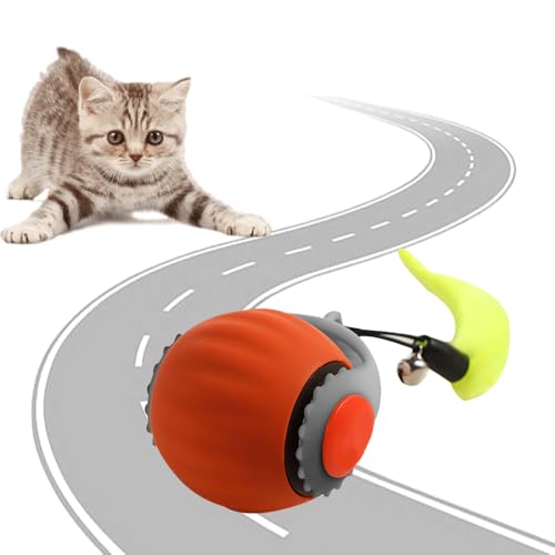 kailisi Interaktives Katzenspielzeug Ball, 2025 Neu Smart Automatisch Rollender Haustierball, Katzenballspielzeuge Interaktive Automatisch Drehbare 360° Kugel Katzen Spielzeug (Orange,1Pcs) von kailisi