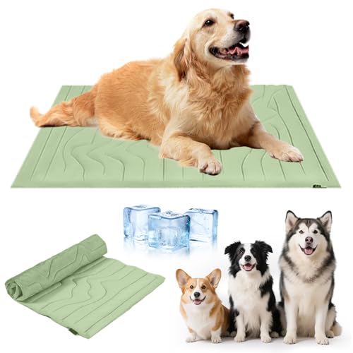 kailisi Kühlmatte für Hunde, 2025 Neu Große Kühlmatte aus Selbstkühlend Eisseide, rutschfest Waschbar Hundekühlmatte Kühl Betten Kaltgelpad, Haustier Matte Kühlpads Gel für Katen und Hunde (Grün, L) kailisi Kühlmatte für Hunde, 2025 Neu Große Kühlmatte aus Selbstkühlend Eisseide, rutschfest Waschbar Hundekühlmatte Kühl Betten Kaltgelpad, Haustier Matte Kühlpads Gel für Katen und Hunde (Grün, L) von kailisi