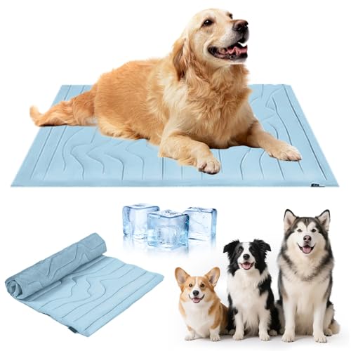 kailisi Kühlmatte für Hunde, 2025 Neu Große Kühlmatte aus Selbstkühlend Eisseide, rutschfest Waschbar Hundekühlmatte Kühl Betten Kaltgelpad, Haustier Matte Kühlpads Gel für Katen und Hunde (Blau, M) kailisi Kühlmatte für Hunde, 2025 Neu Große Kühlmatte aus Selbstkühlend Eisseide, rutschfest Waschbar Hundekühlmatte Kühl Betten Kaltgelpad, Haustier Matte Kühlpads Gel für Katen und Hunde (Blau, M) von kailisi
