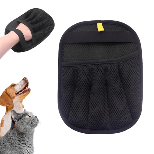 kailisi Pet Hair Remover Gloves, 2025 Neu Fellpflege Handschuhe Fell Magnet handschuh, Tierhaarentferner Doppelseitige Antistatische Haustier Handschuh für Glattes und Gesundes Fell (Schwarz,1Pcs) von kailisi
