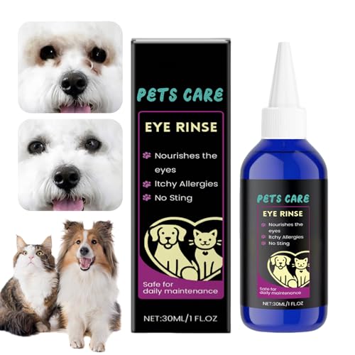 kaiop Augentropfen Für Katzen | 30ml Natürliche Augenreiniger Flüssigkeit Für Hunde | Pflegeflüssigkeit Zur Wäsche Von Welpen Draußen Drinnen Baden Tierarzt Kitten | Reise Gesundheit Empfohlen von kaiop