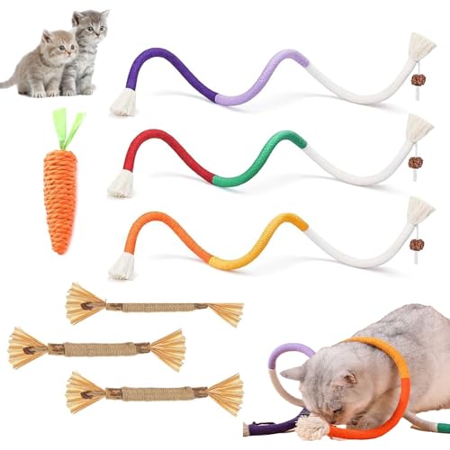 kaiyaya Katzenspielzeug,8-teiliges Katzenspielzeug Selbstbeschäftigung-Set,Katzenminze Spielzeug zur Unterhaltung,Interaktives Cat Toy für die Zahnpflege und das Zahntraining der Katze kaiyaya Katzenspielzeug,8-teiliges Katzenspielzeug Selbstbeschäftigung-Set,Katzenminze Spielzeug zur Unterhaltung,Interaktives Cat Toy für die Zahnpflege und das Zahntraining der Katze von kaiyaya