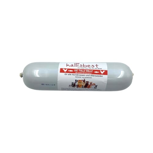 kallisbest Tolle Rolle Huhn und Makrele| 94% purem Fleischanteil| Geschmacksrichtung Huhn und Makrele| 800g| Gluten- und Getreidefrei| Für Katzen und Hunde ab der 4. Lebenswoche von kallisbest