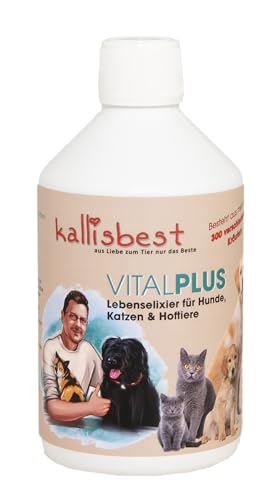 kallisbest VitalPlus – Gesundheitselixier für Tiere| natürliches & pflanzliches Premium Ergänzungsfuttermittel| 250ml| entgiftend, immunstärkend und gesundheitsfördernd| für Hunde, Katzen & Hofiere von kallisbest