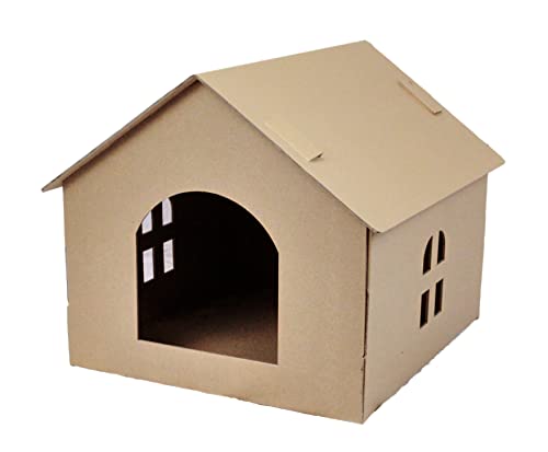 karton-billiger | Katzenhaus Katzenhäuschen Katzenhöhle aus Wellpappe, selbst gestalten, 45 x 42 x 40 cm | 3 Stück von karton-billiger