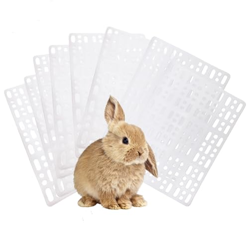 8 Stück Kaninchenfüße Pad Kunststoff Bunny Käfig Bodenmatte Fußstütze Loch Leck Wasser Nest Matte Haustier für Kleintiere, Hamster, Ratten, Chinchilla, Meerschweinchen, Katzen, Hunde (weiß) von kathson