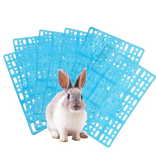 8 Stück Kaninchenfüße Pad Kunststoff Bunny Käfig Bodenmatte Fußstütze Loch Leck Wasser Nest Matte Haustier für Kleintiere Hamster Ratte Chinchilla Meerschweinchen Katzen Hunde (blau) von kathson