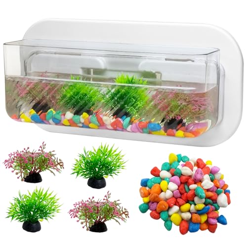 kathson Acryl-Fischschale zum Aufhängen an der Wand, für Aquarium, Hydrokultur-Pflanzgefäß, Wasserpflanzentopf, Betta-Fischtank, Schale für Heimdekoration, Topfdekoration, Pflanzgefäß von kathson