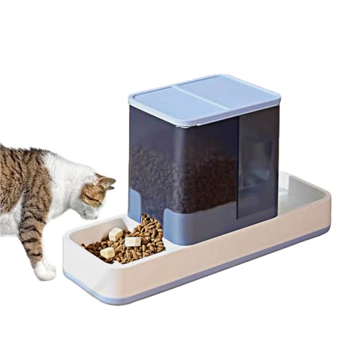 kathson Gravity Futter- und Wasserspender für Katzen, automatischer Futterspender für Hunde, 2-in-1, automatisches Futter- und Wassernapf, selbstfütterend, für Welpen, Kätzchen, Blau von kathson