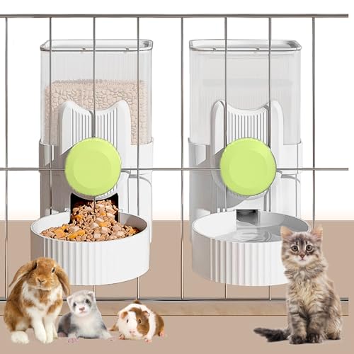 kathson Automatischer Futter- und Wasserspender zum Aufhängen, Schwerkraft-Futterstation für Kaninchen, Käfig, Meerschweinchen-Futterstation und Bewässerungs-Set, Katzenfutterstation für Kaninchen von kathson