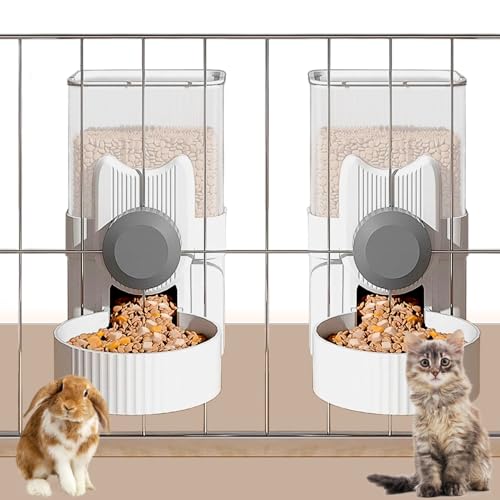 kathson Automatischer Futterspender für Katzen, zum Aufhängen, für Käfig, Hundefutter, Trockenfutter, Selbstfütterung, für Kaninchen, Welpen, Kätzchen, Hamster, Chinchilla, Meerschweinchen, 2 Stück von kathson