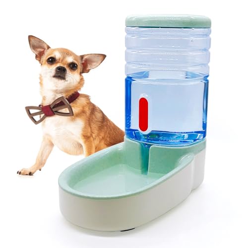 kathson Schwerkraft Hund Wasserspender Automatische Katze Trinkwasserstation 1 Gallone Große Kapazität Welpen Wassernapf für Kleine und Mittlere Hunde Katzen Grün von kathson