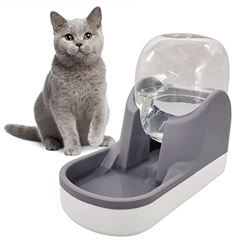 kathson Automatischer Katzenwasserspender Schwerkraft Wasser für Hunde und Katzen 1 Gallone Haustier Wasserspender Kleine und Mittlere Haustiere Automatische Wasserstation Grau von kathson