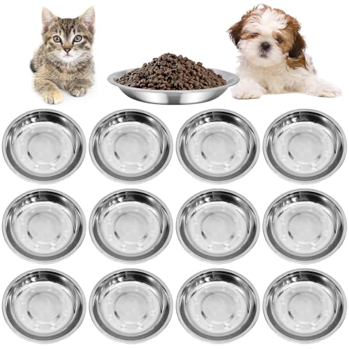 kathson Flacher Edelstahl-Katzennäpfe, 12 Stück, Schnurrhaar, Müdigkeit, Katzenschüssel, flache Untertassen, Futter- und Wasserteller, Set für Kätzchen, Welpen und andere Kleintiere (17,8 cm kathson Flacher Edelstahl-Katzennäpfe, 12 Stück, Schnurrhaar, Müdigkeit, Katzenschüssel, flache Untertassen, Futter- und Wasserteller, Set für Kätzchen, Welpen und andere Kleintiere (17,8 cm von kathson