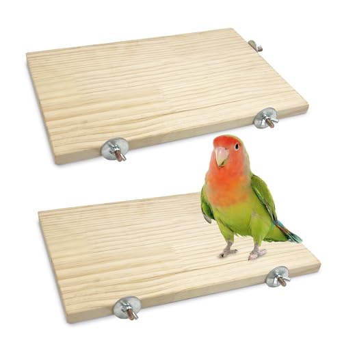 kathson Große Vogelsitzstange, Papageienständer, Plattform, Sittich, Käfigzubehör, Chinchilla-Länder, Nymphensittichkäfig, Eckregal, rechteckiger Ständer, Sitzstange für Sittiche, Ratten, Hamster, von kathson